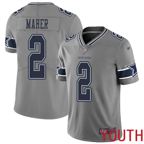 Youth Dallas Cowboys Limited Gray Brett Maher 2 Inverted Legend NFL Jersey